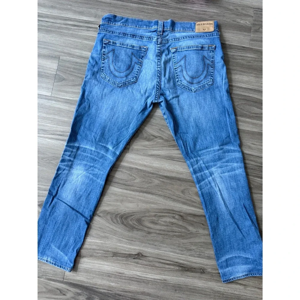 True Religion Geno Relaxed Slim Jeans Mens 40 Blue Denim Medium Wash RN112790